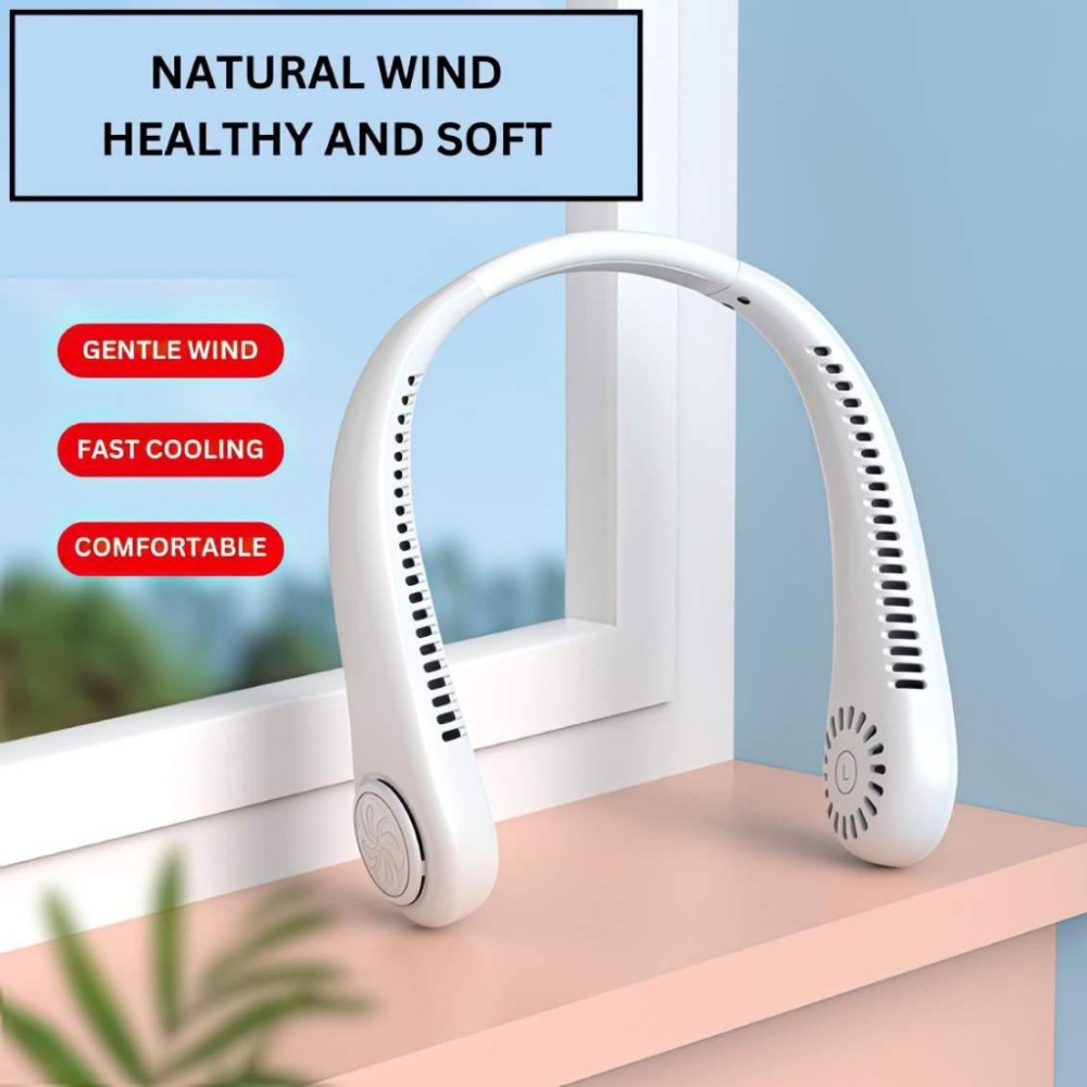 Personal Air Cooler - Portable 3-Speed Neck Fan, Hands-Free Wearable Design