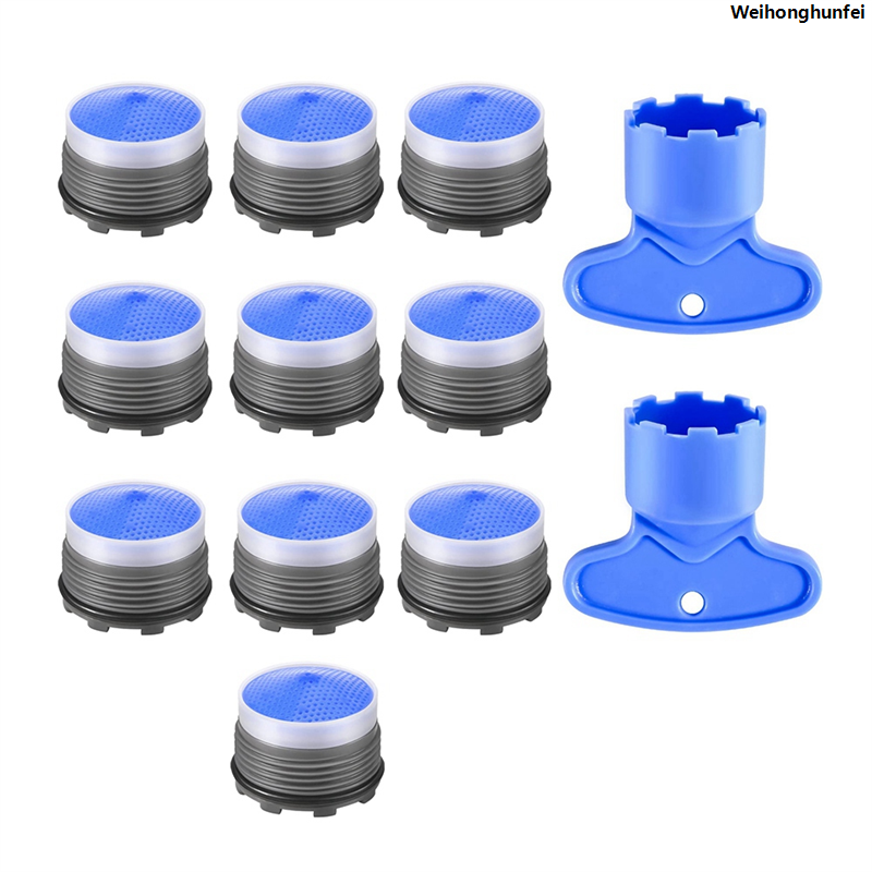 WeihonghunfeiHigh Quality 10PCS Faucet Aerator Replacement Replacement Parts Accessories for Sink Faucet Flow Restrictor, Kitchen Bathroom Cache Aerators with 2Pcs Removal Tool