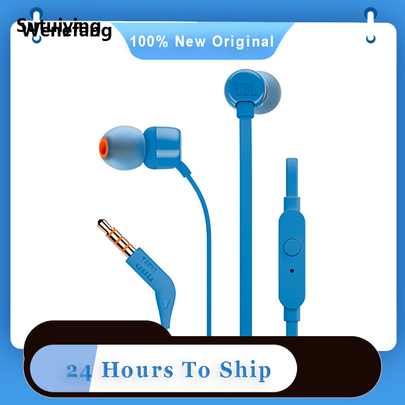Wenefang Sutuiying JBL C100Si Original 3.5mm Wired Stereo Earphones Deep Bass Music 【2025 New Version】 Sports Headset Running Earphone Hands-free Call with Microphone