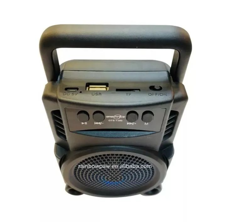 Black GTS 1360 Extra Bass Wireless Portable Bluetooth Speaker