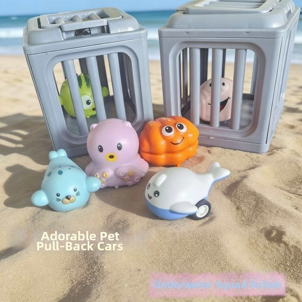 New Ocean Animals Children's Pool Diving Toys Cute Cartoon Design with Storage Cage Underwater Dive Toys Octopus/Whale/Dolphin/Sea Lion Pool Diving Game Set Party Gift