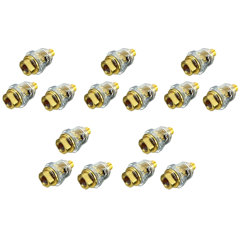 ARELENE 15Pcs Mini Oiler Pneumatic Tool Accessories- 1/4inch NPT Oiler Oil Lubricator for Air Compression Air Tool Oiler -Yellow