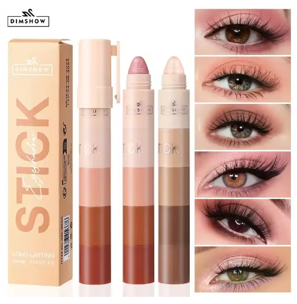 1 Piece 2-in-1 Double Head Eyeshadow Stick - Matte & Shimmer Glitter Eye Shadow Pen, Waterproof Long Lasting Cream Eye Makeup