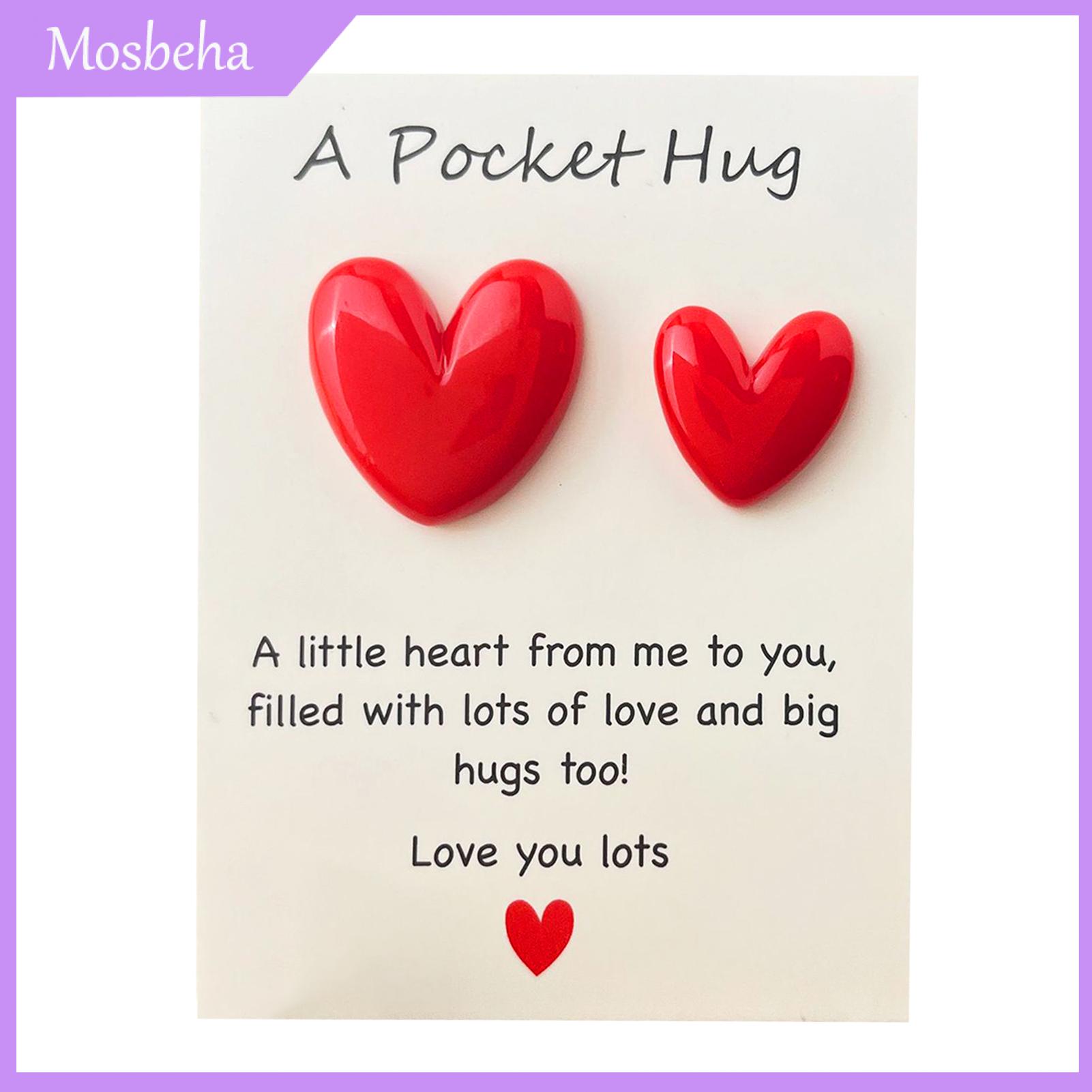 Mosbeha Greeting Card Gift Long Distance Relationship Gift Heart Token for Mom Wife Valentine's Day Christmas Birthday Romantic Gifts for Women