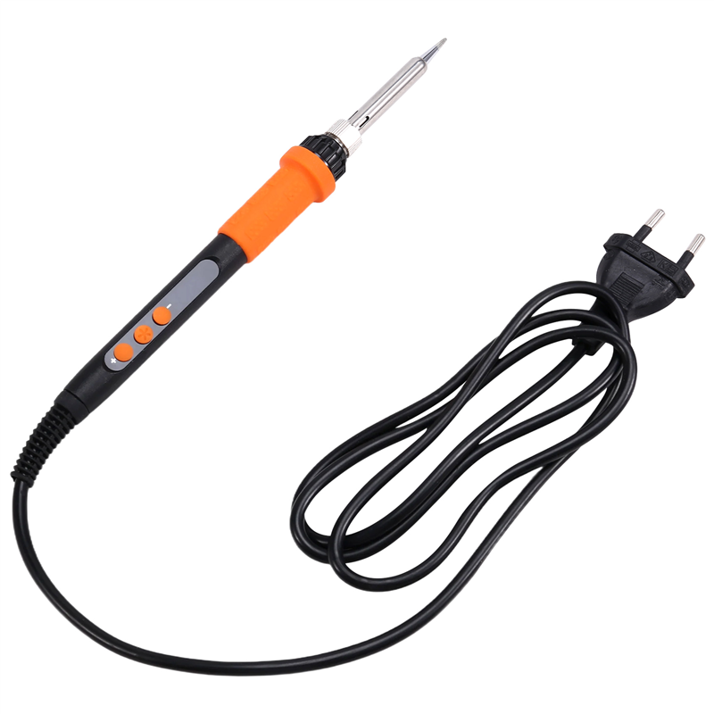 90W Internal Heating Electric Soldering Iron LED Digital Display with Switch Temperature Control Orange EU Plug