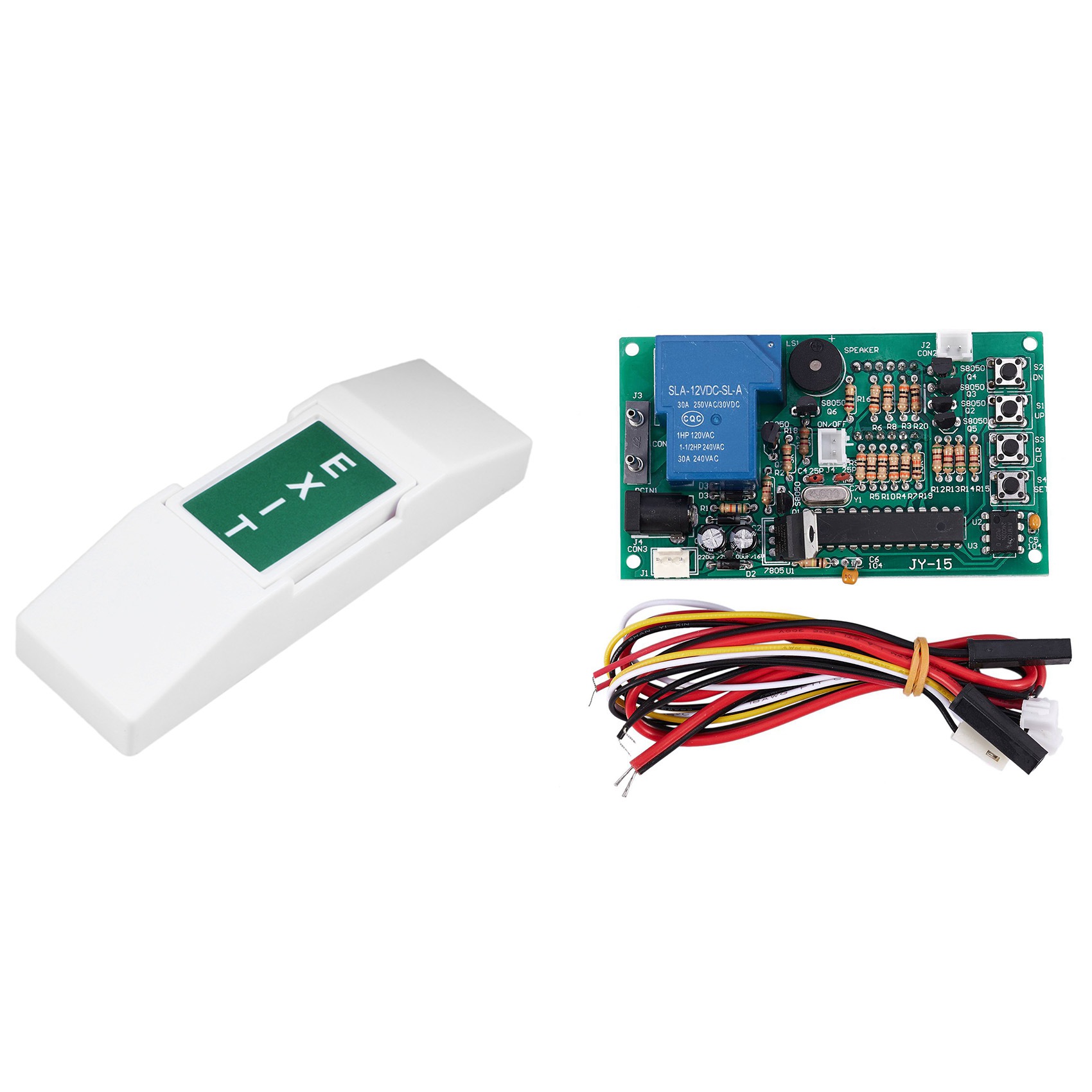 NAMUNY 1 Pcs Electric Door Emergency Push Button Switch & 1 Pcs -15A Timer Board Timer Controller Power Supply
