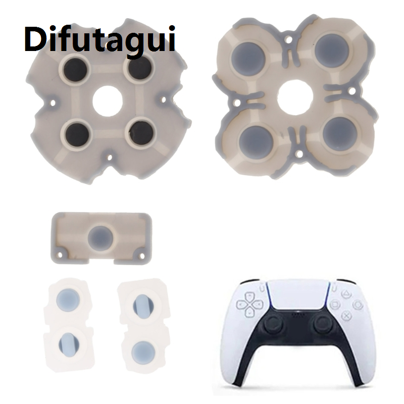 Difutagui Original 1 Set Soft Rubber Silicone Conductive Adhesive Button Pad keypads forPS5 Game Controller Repair Parts
