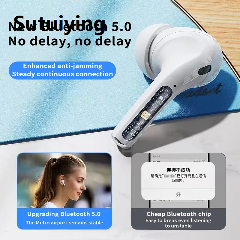 Sutuiying Headphones, waterproof headphones, wireless headphones, Thinkplus, bluetooth ear education, games, stereo touch microphones