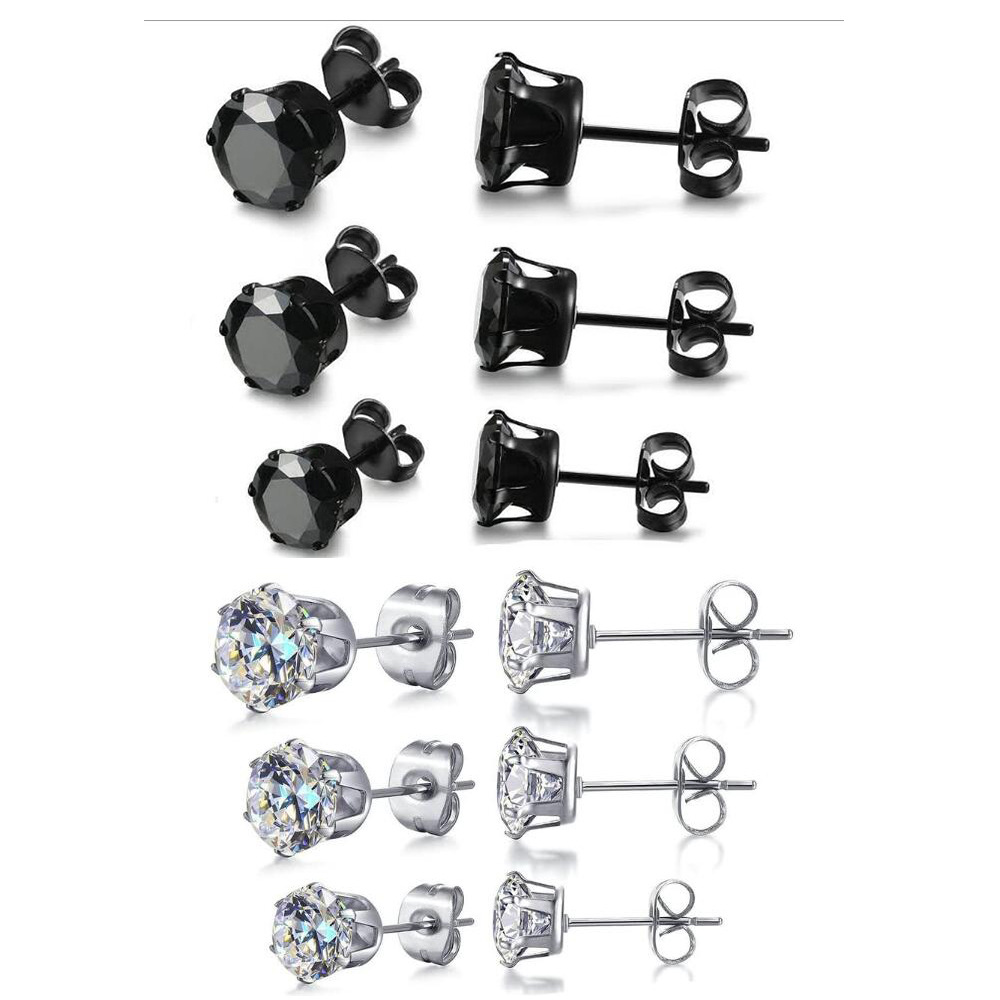 【New arrival】Korean Style Simple Round Zircon Earrings for Men and Women Ear Accessories