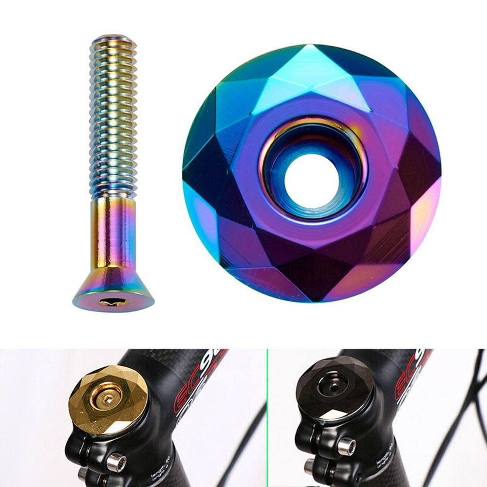 Screws MTB Aluminum Alloy Road Bike Bicycle Bowl Cover Bike Stem Cap Bicycle Headset Fork Top Cap