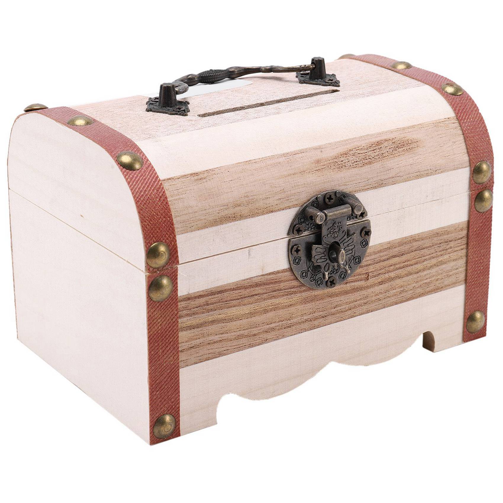 2PC Wooden Piggy Bank Safe Money Box Savings with Lock Wood Carving Handmade Coin Storage Box High Quality