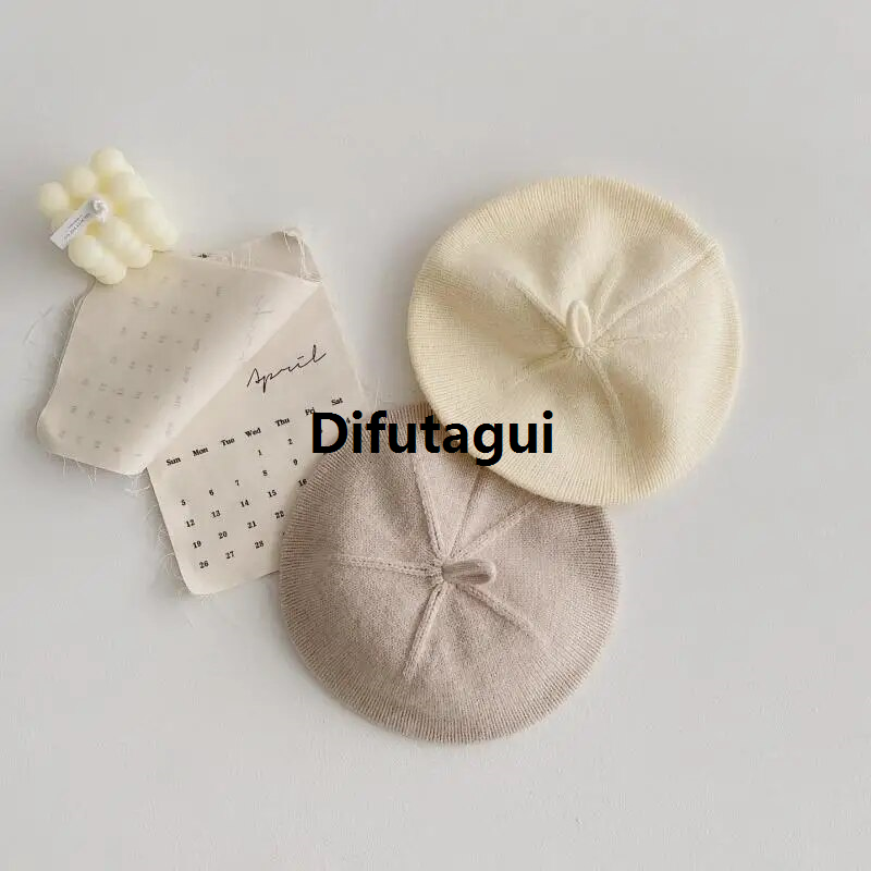 Difutagui New specials 9 Color Fashion Knit Beret Children Baby Hats Autumn Winter Bargain price Styling Accessories Hipster Painter Hat For Girls Kids Bonnet