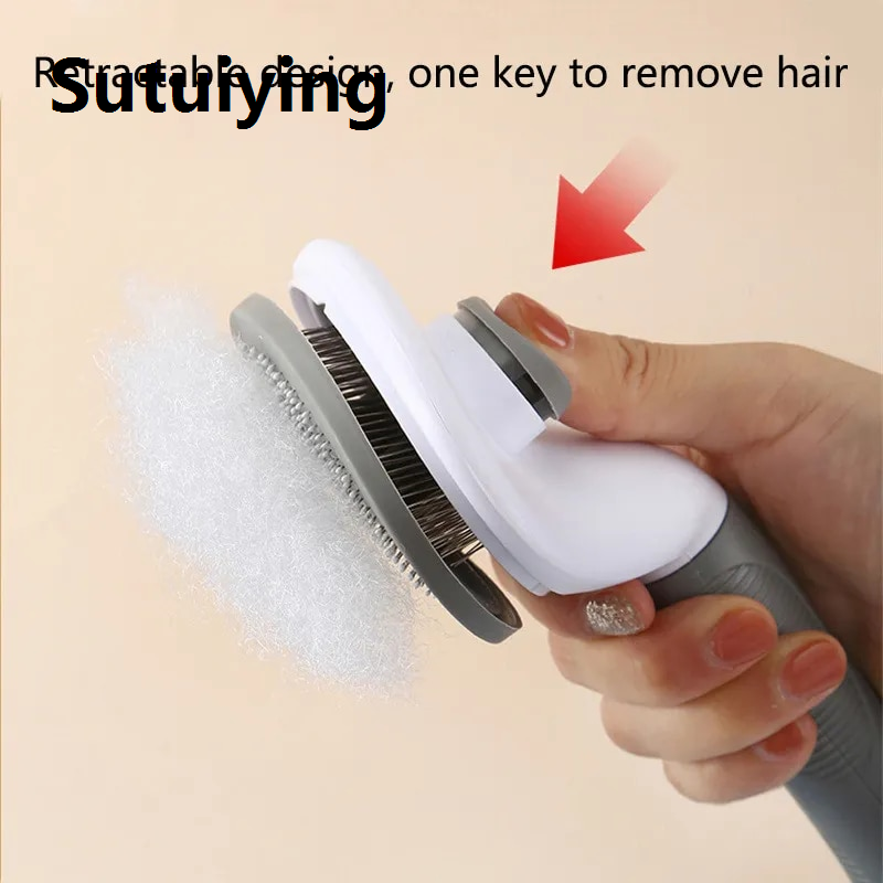 Sutuiying transparent bag Pet Hair Remover Dog Brush Cat Comb Animal Grooming Tools Dogs Accessories Cat Supplies Stainless Steel Beauty Massage Comb