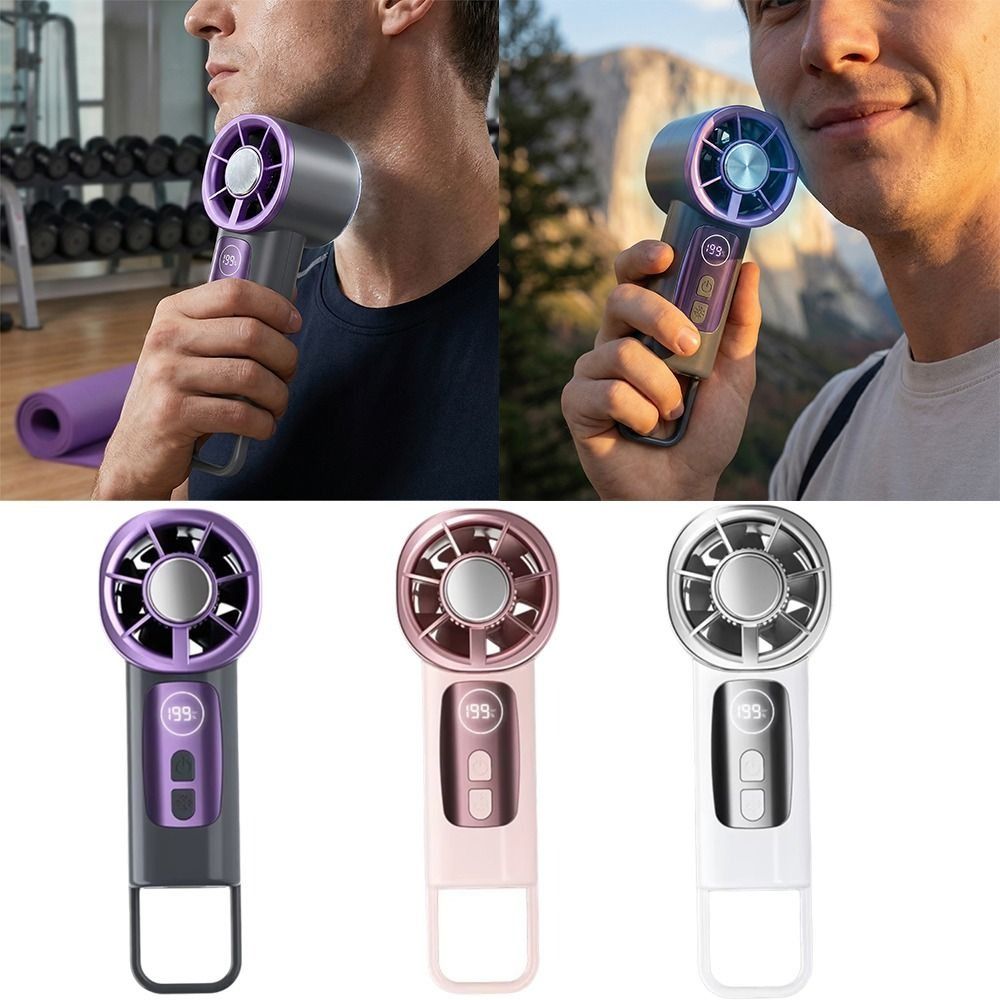 Personal Cooling 199 Speeds TEC Cooling Handheld Fan Charging Digital Display Ice Cold Air Mini Fan Quiet High-speed Portable Handheld Fan Makeup