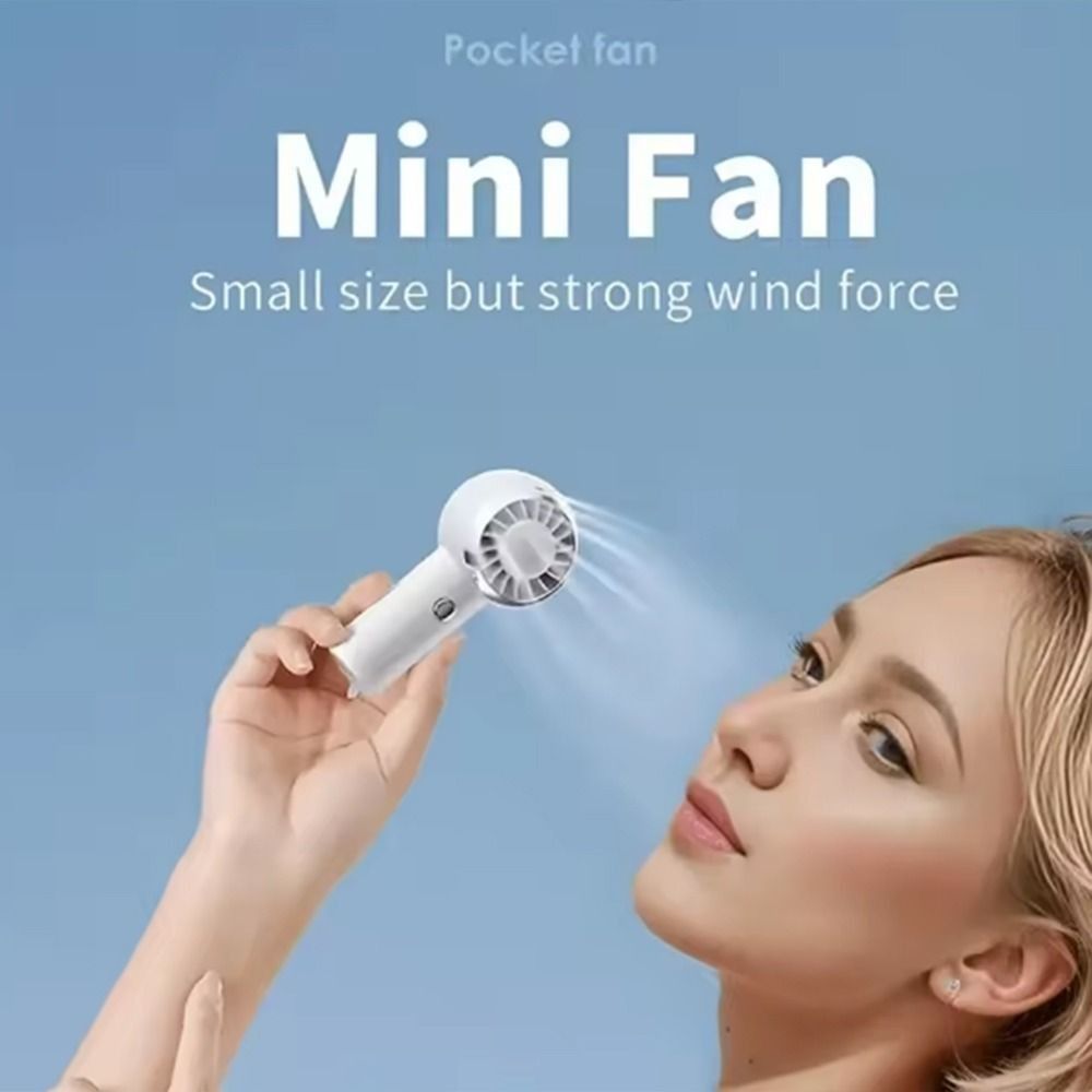 Pocket Fan Rechargeable Portable Hand-held Fan Quiet Multi-purpose Small Electric Fan 2 Speed Adjustable Durable Personal Cooling Fan Student Dormitory