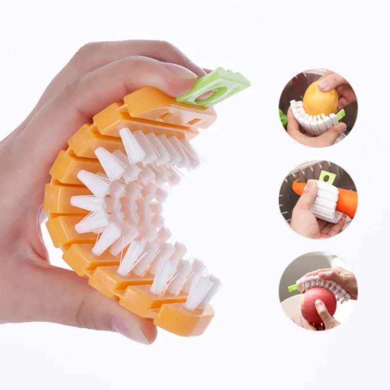 1 Piece Colorful Carrot-shaped Cleaning Brush Fruit and Vegetable Brush Easy Potato Kitchen Household Gadgets Kitchen Brush