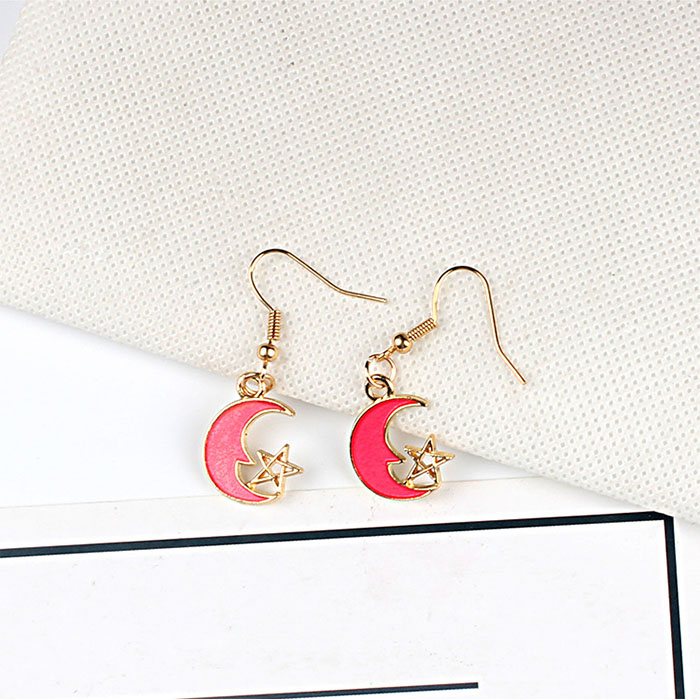 【Happy LifeStore】New Blue Star alloy Asymmetric earrings For Wo creative irregular Round Planet Drop Earrings