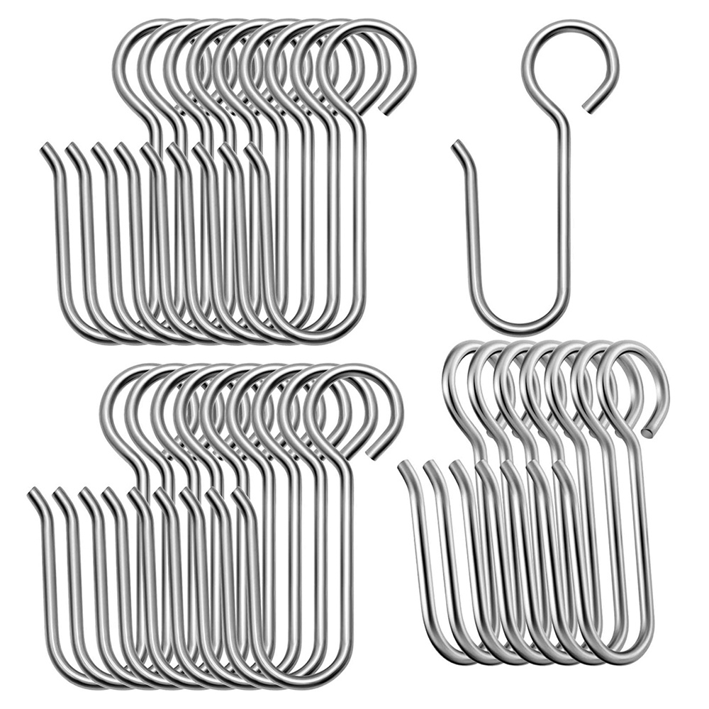 NAMUNY 120 Pcs Metal Curtain Track Hooks S Shaped Small Curtain Hooks Steel Drape Wire Hooks for Ceiling Curtain Drapery Track
