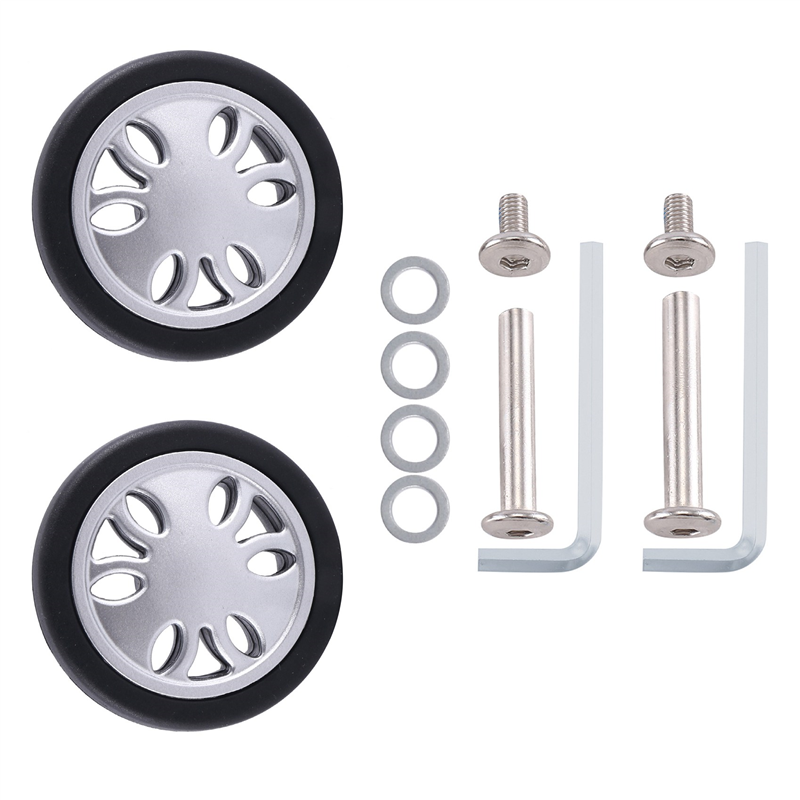 M6 50MmX12Mm Luggage Suitcase Replacement Wheels Wear Resistant PU Caster Deluxe Repair Tool 1 Pair