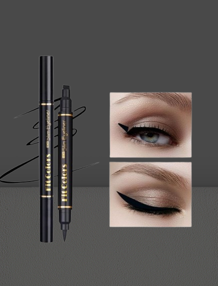 1 Piece Black Double-Ended Liquid Eyeliner & Waterproof Stamper - Smudge-Proof Precision Pencil for Effortless, Long-Lasting Eye Looks - Your Ultimate Makeup Essential