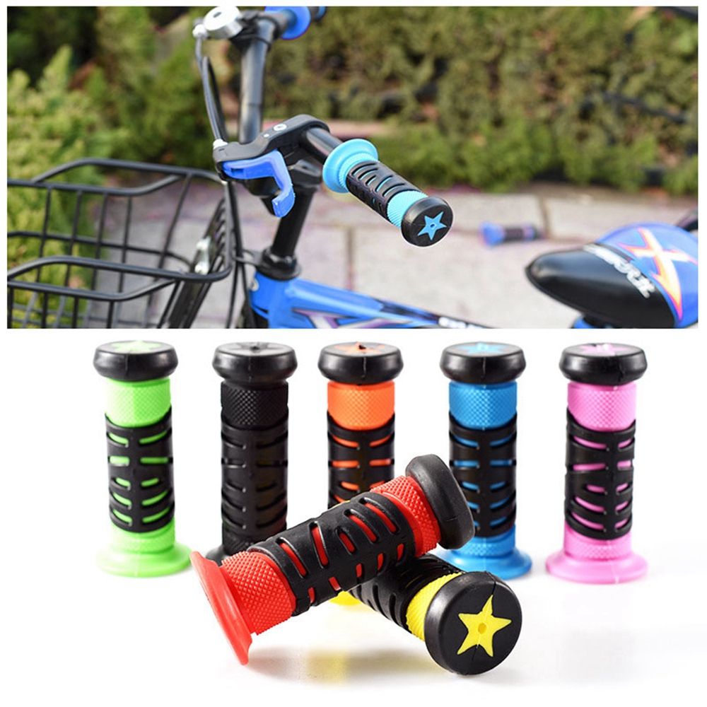 1 Pair 9.5cm Length Colorful Blue Red Anti-skid Children Bike Parts Handle Handlebar Grips Skateboard Scooter Accessories Rubber Grip