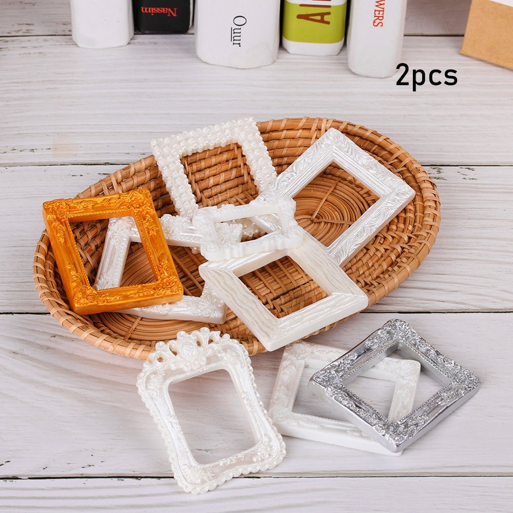 2pcs Hot 1/12 Children Gift Toy Simulation Furniture Model Doll House Decoration Dollhouse Miniature Accessories Resin Photo Frame