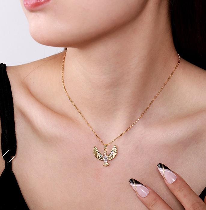 Masala Beads Stainless Steel Brown Zircon Square Pendant Necklace Stylish Party Chains Women's Jewelry Accessories Elegant Necklaces Pendants Gifts