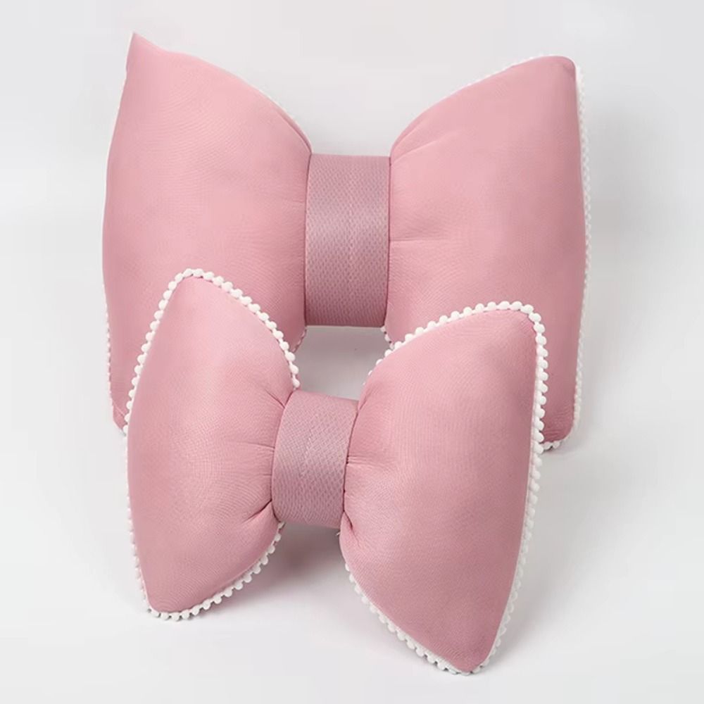Seat Back Pillow Bowknot Auto Headrest Anti-fatigue Ergonomic Car Waist Pillows Ice Silk Neck Rest Waist Cushion Kids Adults