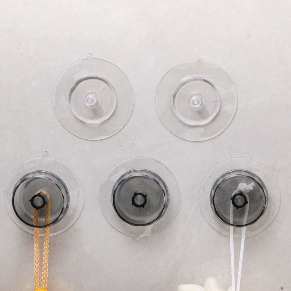 5PCS New Transparent Suction Cup Adhesive Hooks Multifunctional Suction Cup Base Replacement Wall Hanging Storage Hook Portable Traceless Hook