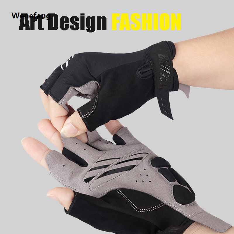 Wenefang Summer Fingerless Cycling Gloves Man Woman Gel Road Bike Bicycle Gloves MTB Sports Anti Slip Mountain