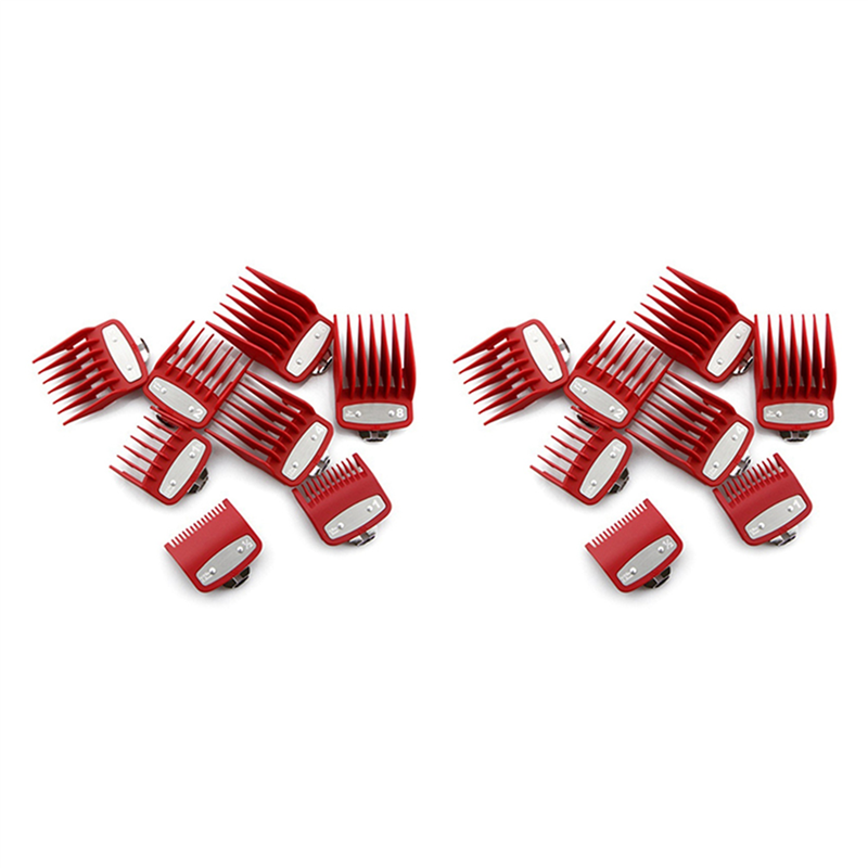 16Pcs Cutting Guide Comb for with Metal Clip 3171-500,Fits for Multiple Size Clippers Red