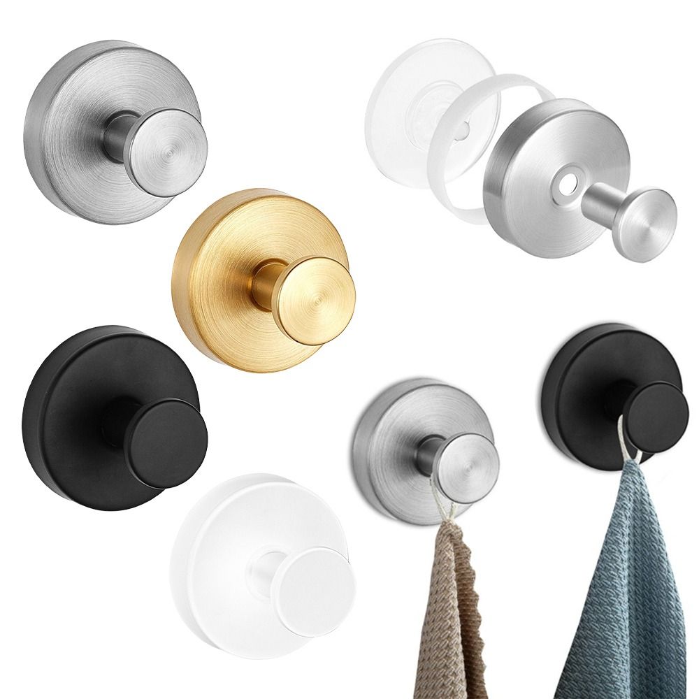 New Metal Suction Cup Hook Strong Vacuum Waterproof Wall Hanger Reusable Stainless Steel Clothes Hooks for Bathroom