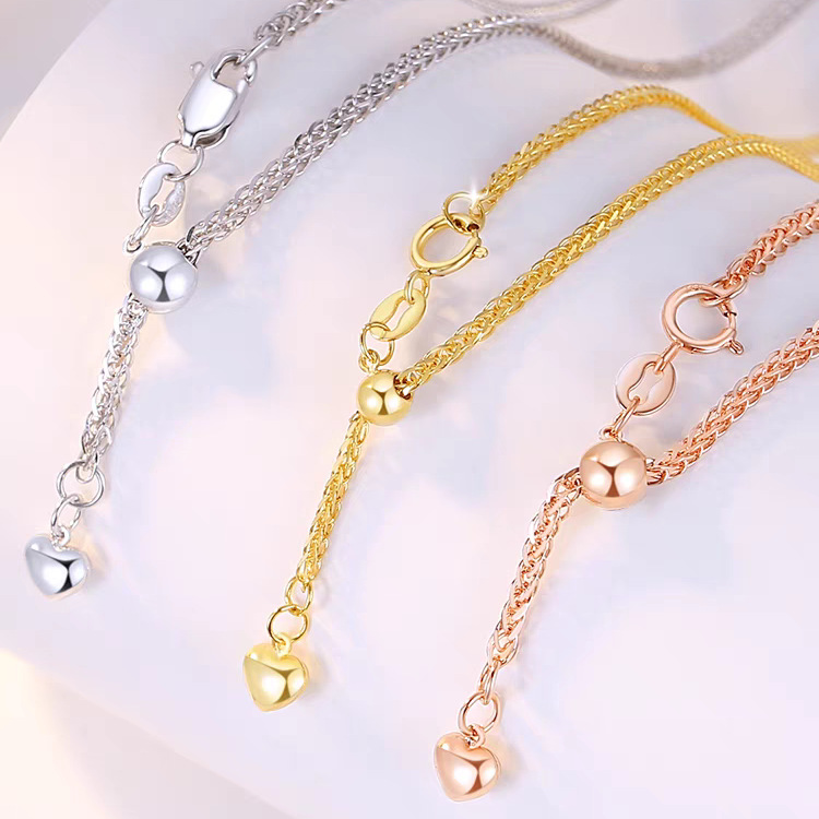 【Best Price Guaranteed】New Style Universal Chain Love Chopin Chain Women's Light Luxury Gold Plated Plain Chain No Pendant Adjustable Pull-out Necklace