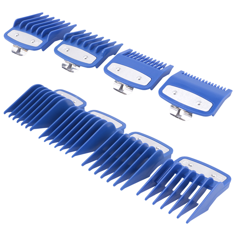 8Pcs Cutting Guide Comb for with Metal Clip 3171-500, Blue