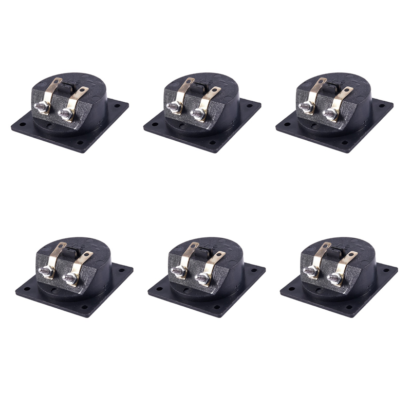 Wurrpopy-6X Square Shape Double Binding Post Type Speaker Box Terminal Cup Black