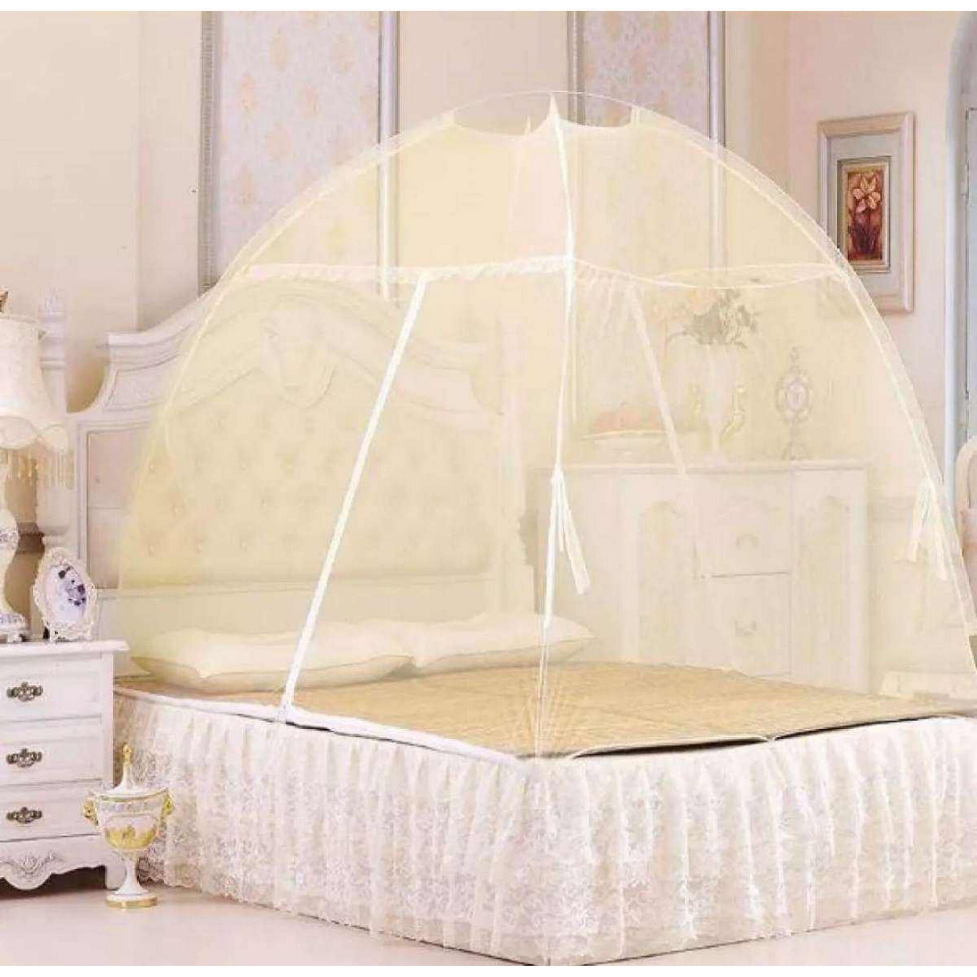 Single Bed Portable Folding Tent Style Free Standing Mosquito Net (120 X 200 X 180 Cms)
