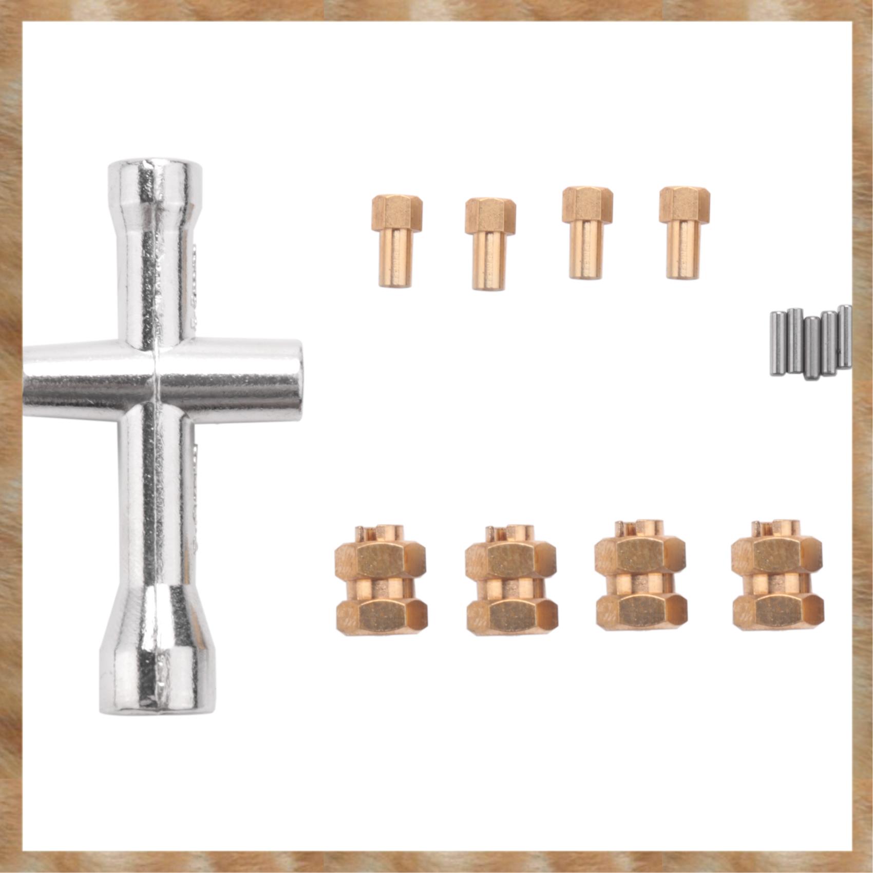 NAMUNY 4Pcs Brass Extended 7mm Hex Wheel Hubs Combiner 4mm Widened for AXIAL SCX24 90081 1/24 RC Crawler Car Upgrades Parts