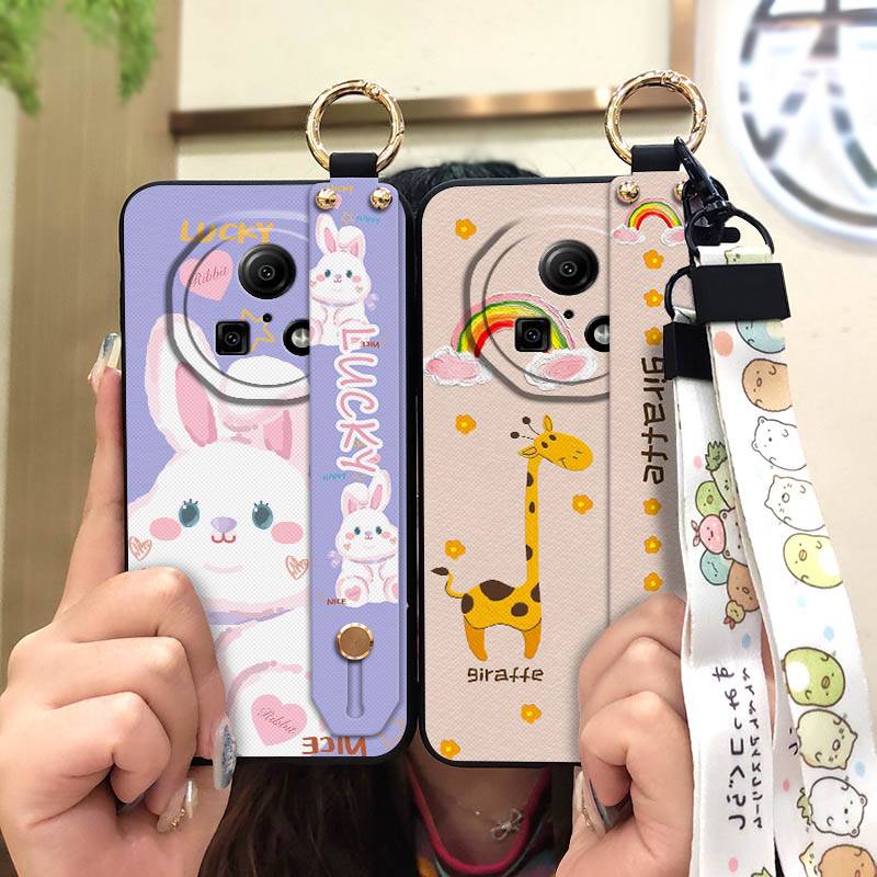 Cute Ring Phone Case For ZTE Blade A36E Silicone Shockproof Durable Protective Phone Holder Anti-knock Wrist Strap