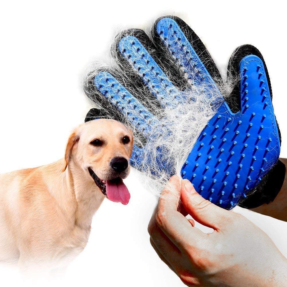 Pet Grooming Gloves 5 Finger Deshedding Glove, for Easy Pet Grooming