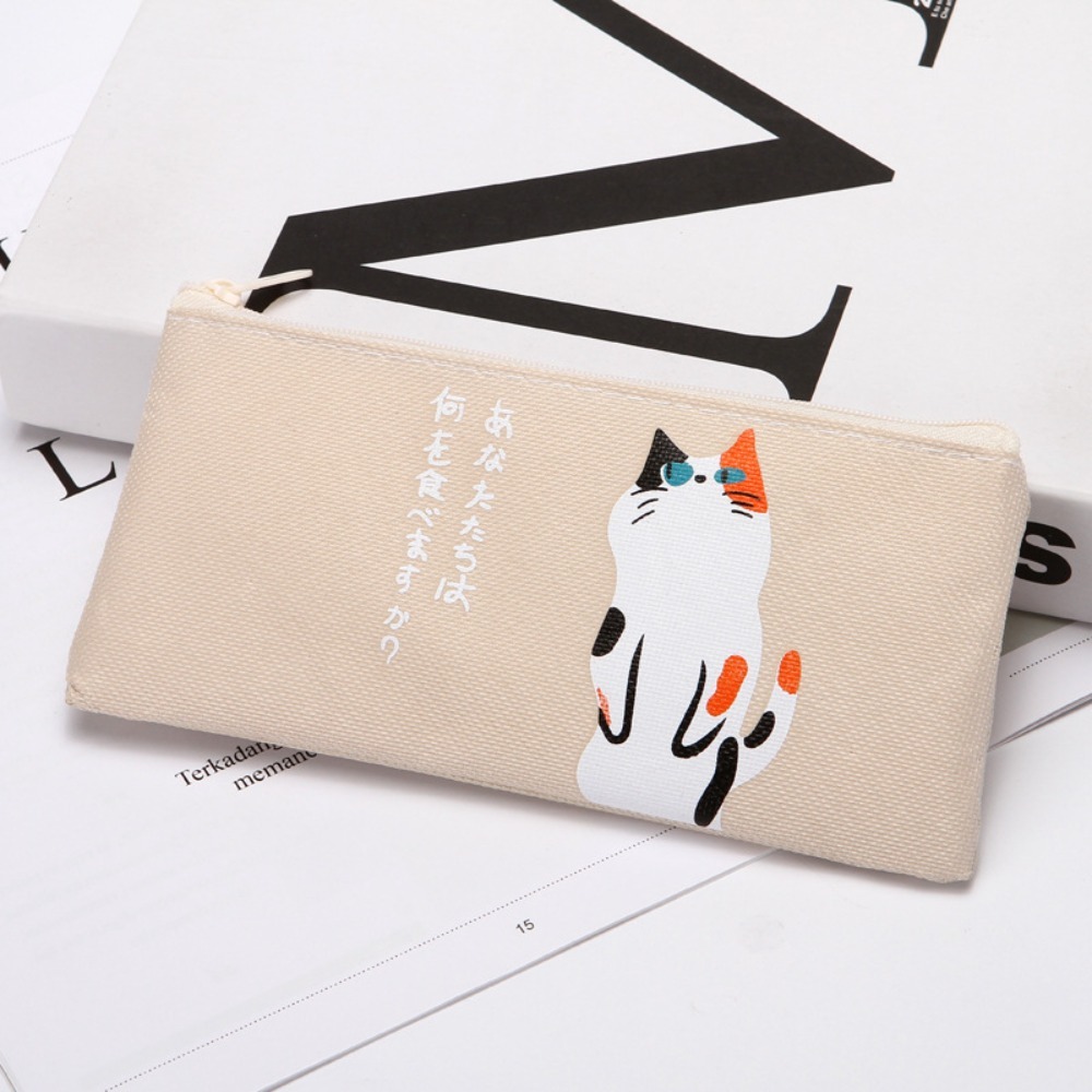 Cute Oxford Cute Cartoon Cat Pencil Bag Waterproof Large Capacity Pen Pencil Eraser Storage Bag Korean Version Oxford Cloth Waterproof Pen Bag Student