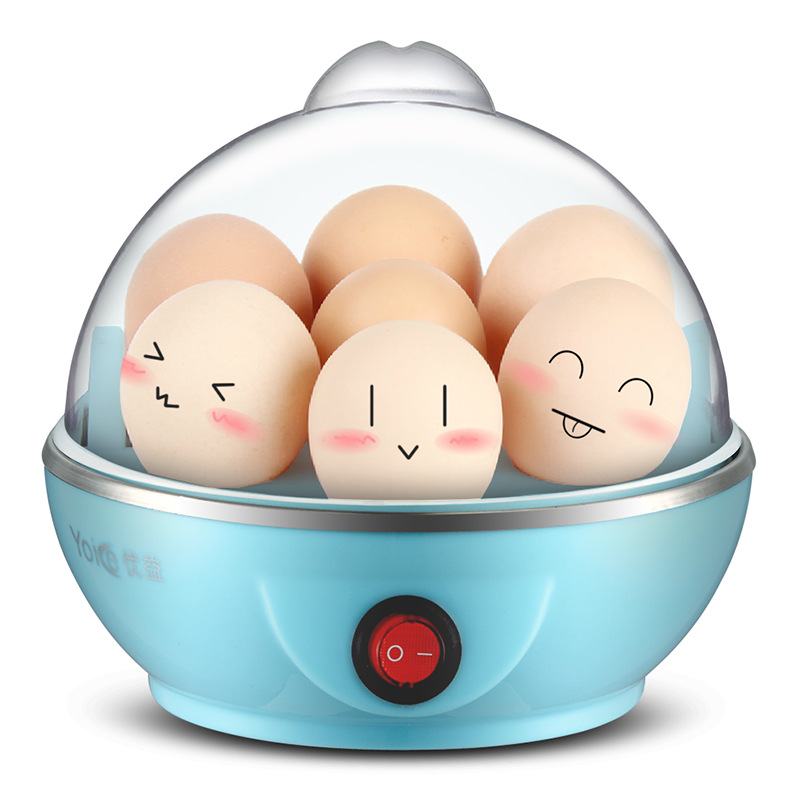 Multi-Function Electric Egg Boiler Steamer, Mini Egg Cooker for 1-7 Eggs, Automatic Power Off, Stainless Steel Egg Pot