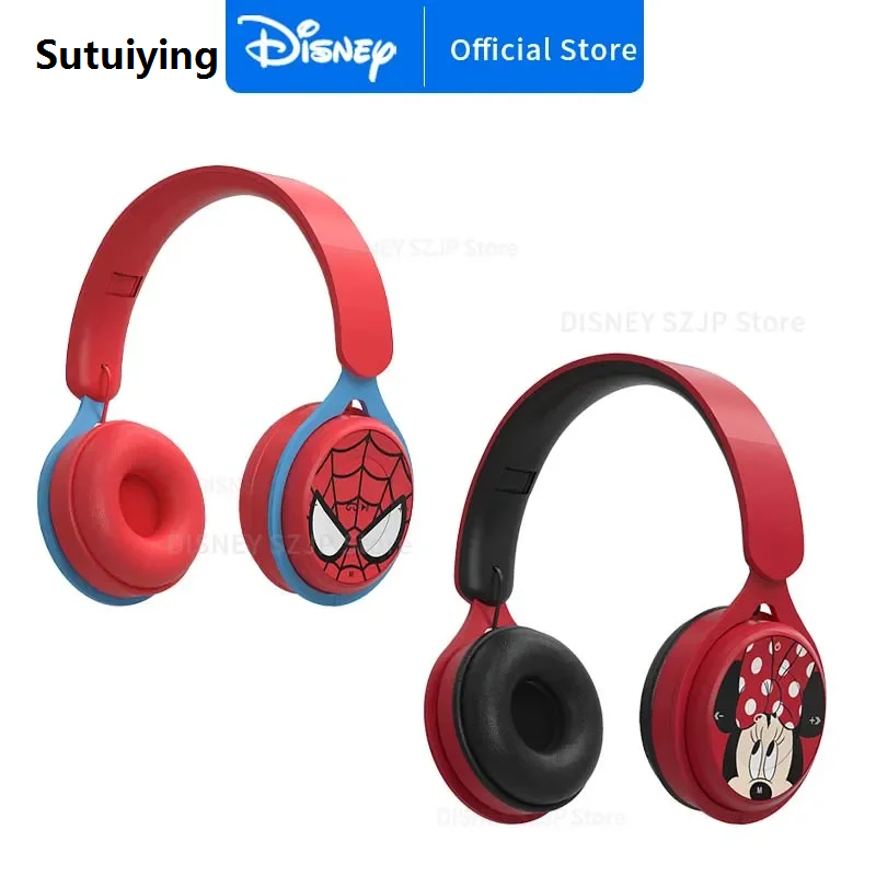 Sutuiying New Disney Stitch Headphones Bluetooth Wireless Foldable Headsets Luxury Stereo Sound Earphones for Spider Man Kids Anime Cartoon Y08