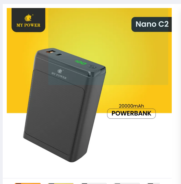 Nano C2 Power bank20000mah Small Size Portable Fast Charging PD Q.C 3.0 22.5w| Digital display|Pocket Power Bank |Type C Output Input| USB Output | Dual Output | fast charging Support| Nanoc2