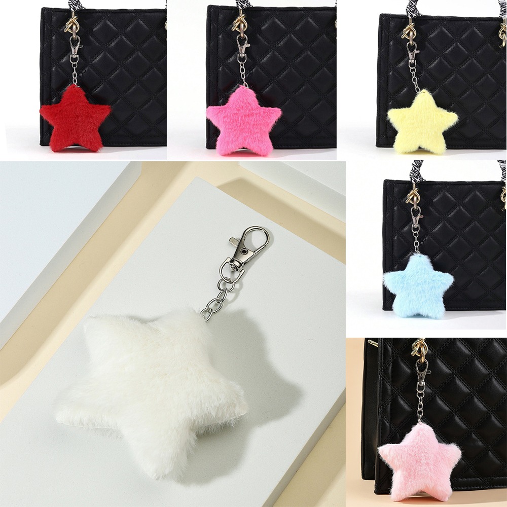 Fashion Portable Star Plush Pendant Multipurpose Mini Pentagram Bag Charm Easy to Use Backpack Hanging Ornament Bag