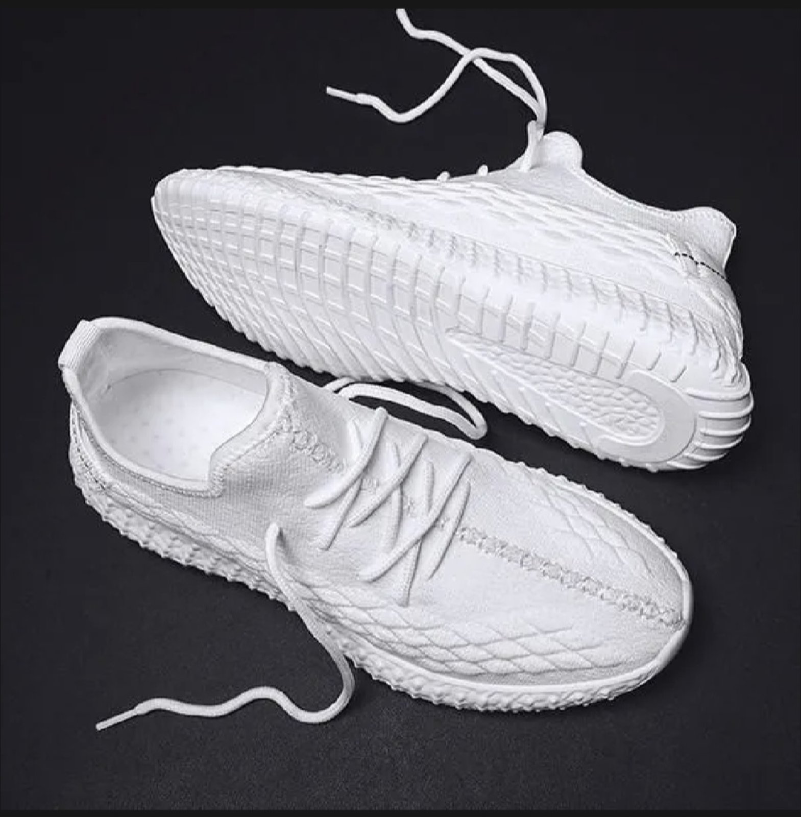 Running Shoes Men Lace-Up Athletic Trainers Zapatillas Sports Mesh Light Shoes Outdoor Walking Sneaker (PCR-1)