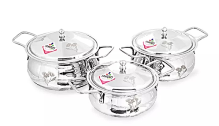 Famous 3 Pieces Stainless Steel Handi Set