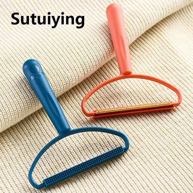 Sutuiying transparent bag Portable Hair Scraper Hair Remover Pet Fur Remover Lint Clothes Brush Double-Sided Hair Removal Carpet Coat Hair Tool