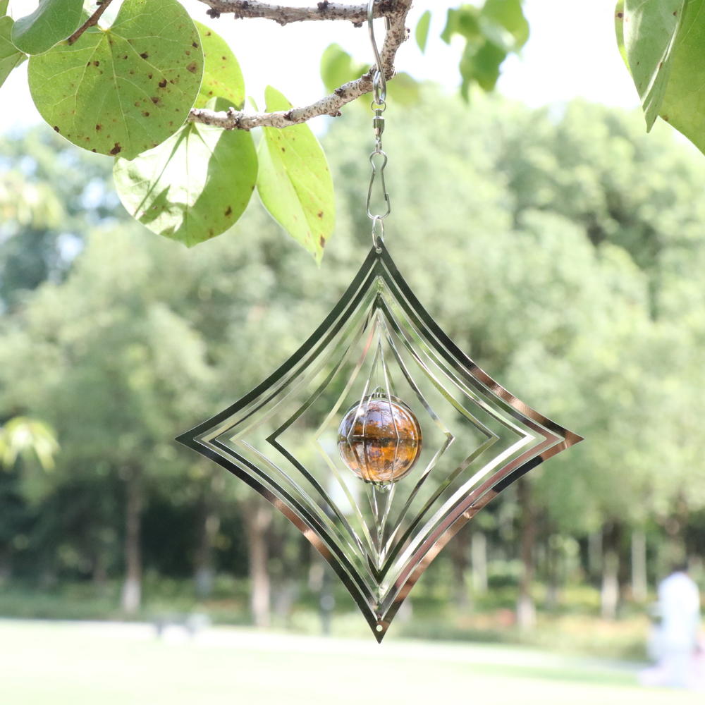 Decorative Rotating Decor Stainless Steel Outdoor Decor Weatherproof Polished Wind Spinner for Garden Home Gift