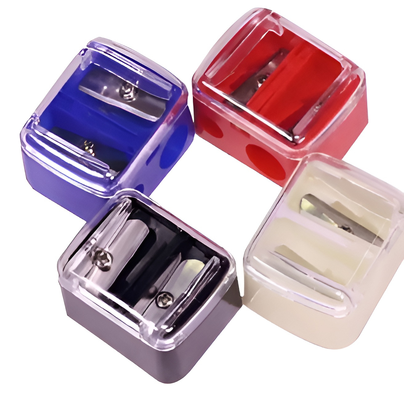 "1 Piece Cosmetic Double Hole Pencil Sharpener - Perfect for Eyebrow, Eyeliner, and Lip Liners"