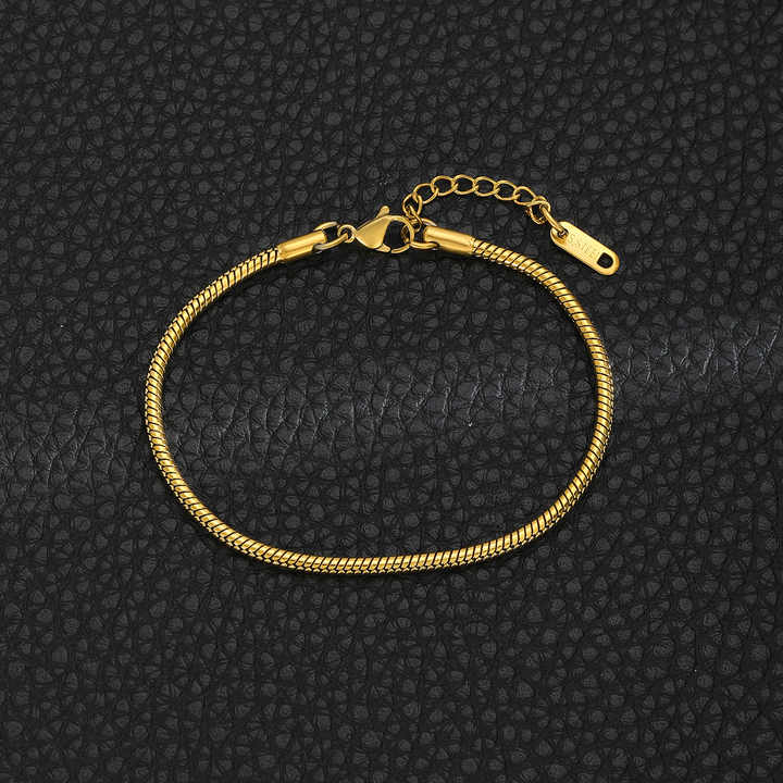 Stainless Steel Round Snake Chain Bracelet - A stylish and durable accessory for both men and women